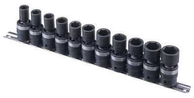 GENIUS TOOLS TG-411M 11-TEILIG 1/2 ZOLL DR. METRISCHER SCHWENKBARER SCHLAGSCHRAUBER STECKSCHLÜSSELSATZ