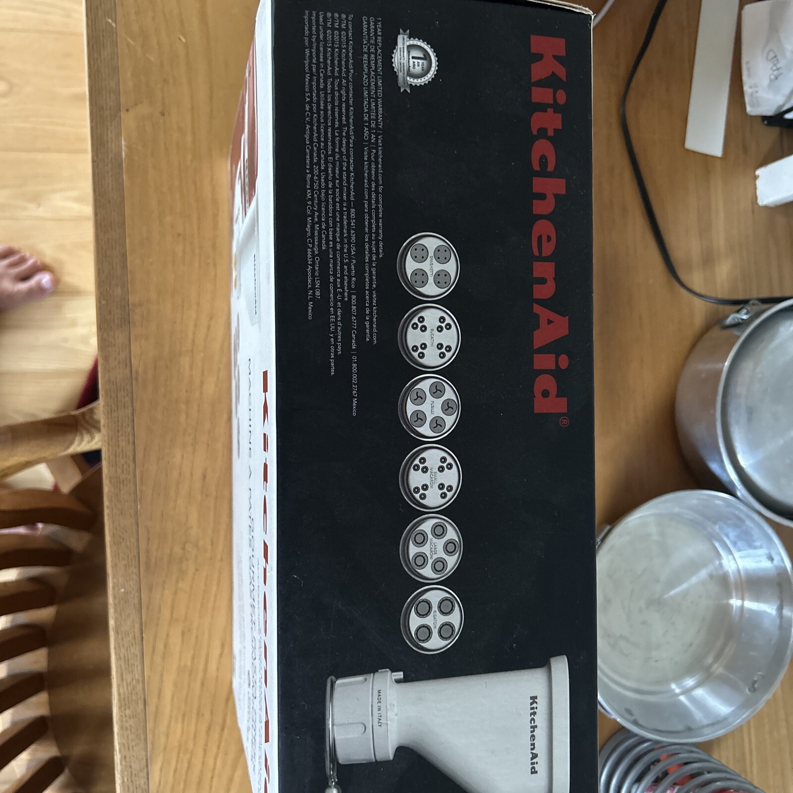 KitchenAid Gourmet Pasta Press Attachment Stand Mixer 6 Discs White