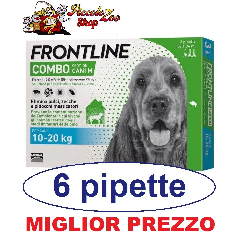 Frontline Combo Cani 10-20 kg - 6 Pipette Antiparassitario Originale