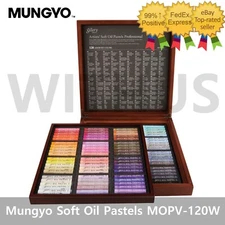 Mungyo MOPV-120 Soft Oil Pastels WOOD Box Set of 120 - Assorted Color MOPV-120W