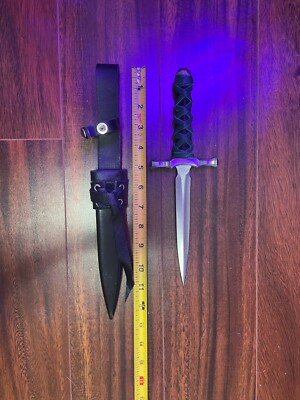 dagger fixed blade knife green on black handle 6.5 inch blade high ...