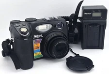 Vtg Nikon Coolpix 5400 5.1MP 4x Optical Digital Camera Tested w/ 64MB CF Charger