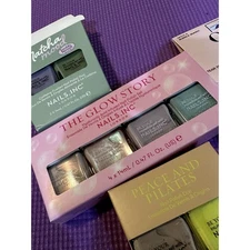 Lot of Nails Inc nail polish NEW 8 full size Matcha mood, Peace & Pilates, glow