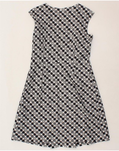 BROOKS BROTHERS Womens Sleeveless A-Line Dress UK 12 Medium Black Check CE28 - Picture 2 of 3