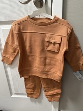 Cat  Jack Brown 2 Piece Sweatshirt and Pants Set 2T with Pocket