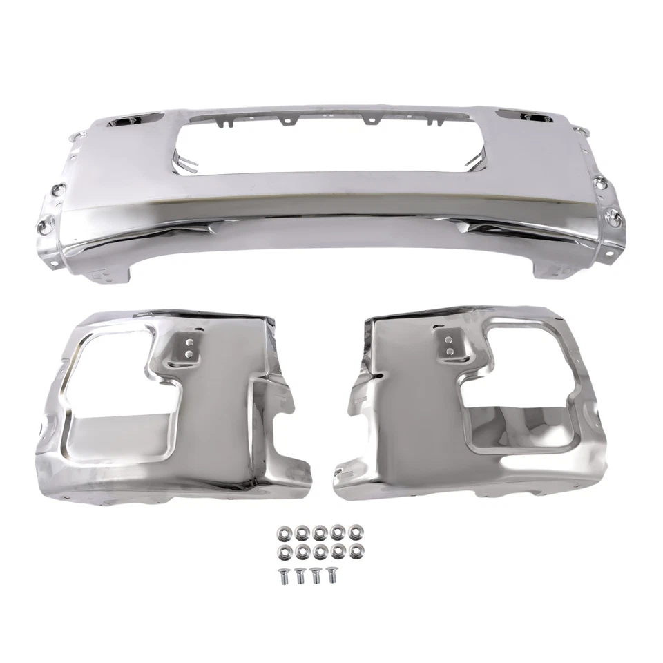 Steel Split Chrome Front Bumper Face Bar Replacement For Nissan Titan 2004-2015 - Image 2 of 4