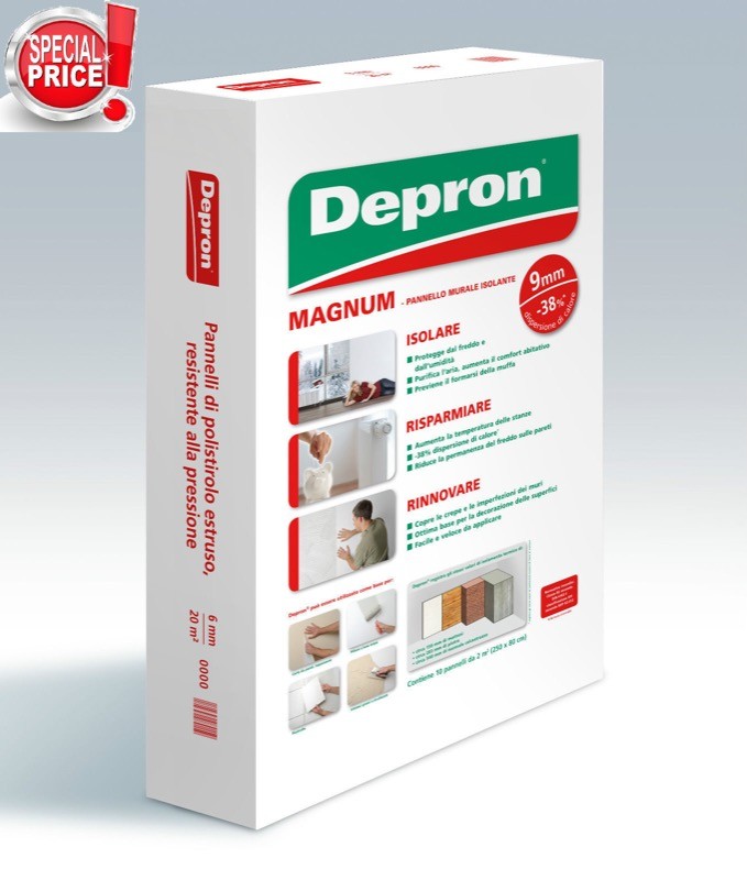 Kit 10 Pannelli Depron 12mm per Isolamento Interno - 80x125cm