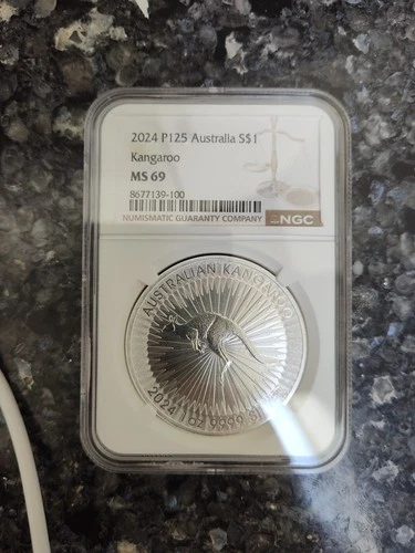 2024 P125 Australia $1 Silver Kangaroo 1 oz NGC MS-69
