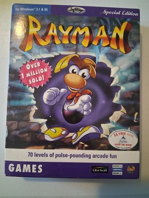 Rayman PC Game For Windows 3.1/95/98 Early Edition 1999 CD-ROM - Retro Big Box