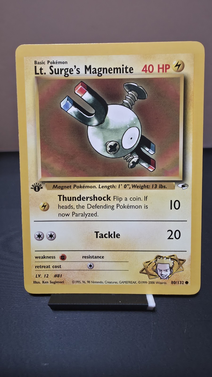 Lt. Surge's Magnemite 80/132 Common Gym Heroes Pokemon Unlimited MP