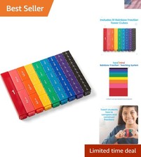 Rainbow Fraction Tower Cubes, Fraction Equivalency, Montessori Math Blocks Ma...