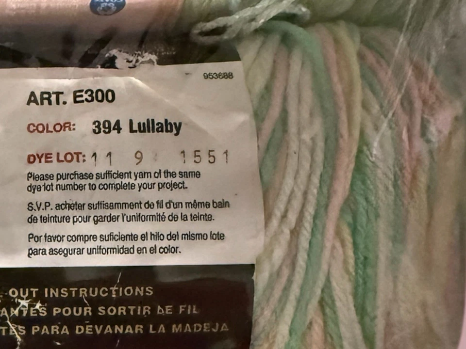 Hilo de bebé Red Heart vintage - Lote de 3 madejas - Metálico abigarrado - Cuna Foto 2 de 4