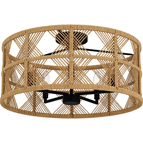 Quoizel AXF1722 Axford 5 Light 22"W Semi-Flush Drum Ceiling - Black - Picture 8 of 12