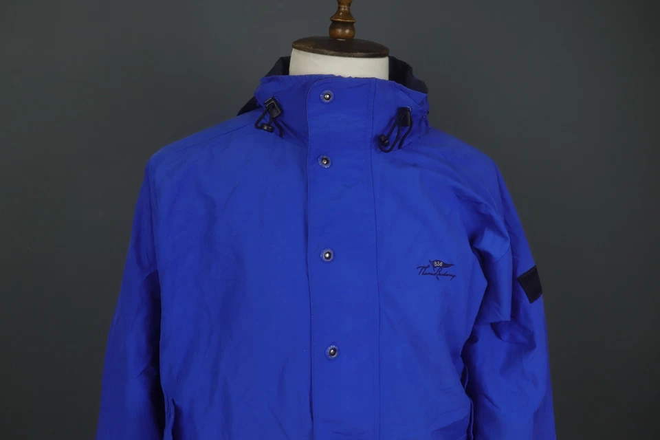 Chaqueta cortavientos Thomas Burberry azul 100 % nailon manga larga frontal a presión talla M Foto 2 de 4