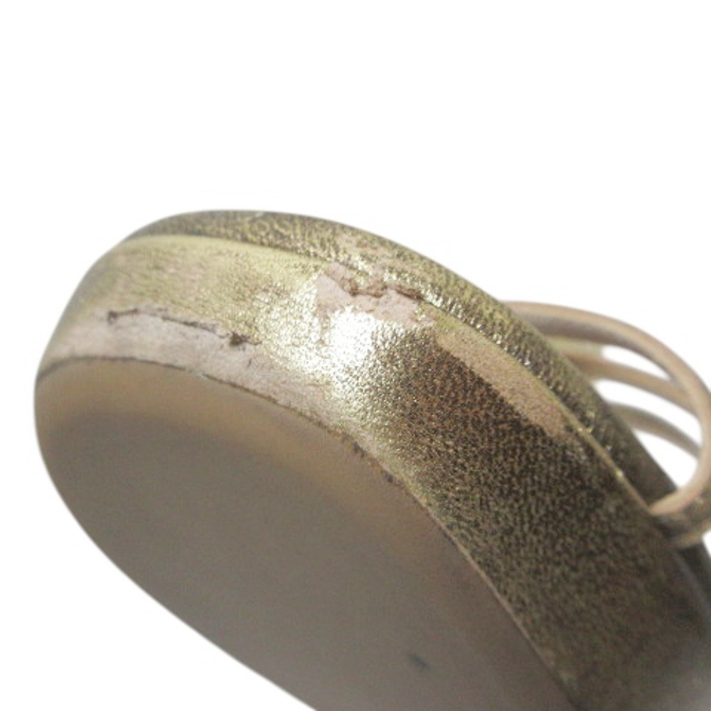 PRADA Sandals Women's Size 35 Gold Leather thumbnail 5