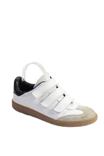 Isabel Marant Mens Leather Hook and Loop Strap Sneakers White Size EUR 40