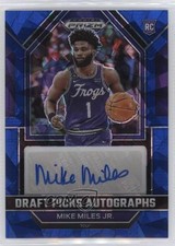 2023-24 Panini Prizm Draft Picks Blue Ice 60/75 Mike Miles Jr #DPA-MMJ Auto 5b1