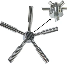 Gun Safe Handle Round Shaft 5 Spoke Gun Safe Handle With Chrome Finish ,