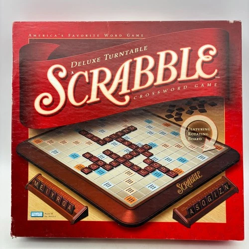VINTAGE Scrabble Deluxe Edition COMPLETE Parker Brothers 2001 Rotating Board