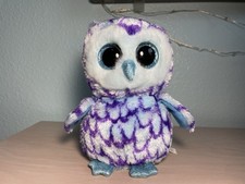 ty Beanie Boos Oscar The Blue And Purple Owl Stuffed Animal Plush
