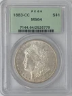 1883-CC Morgan Silver Dollar - PCGS MS 64