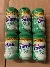 Mentos Pure Gum 6 PK Spearmint 100pcs Per, BB 07/26, 600pcs Total