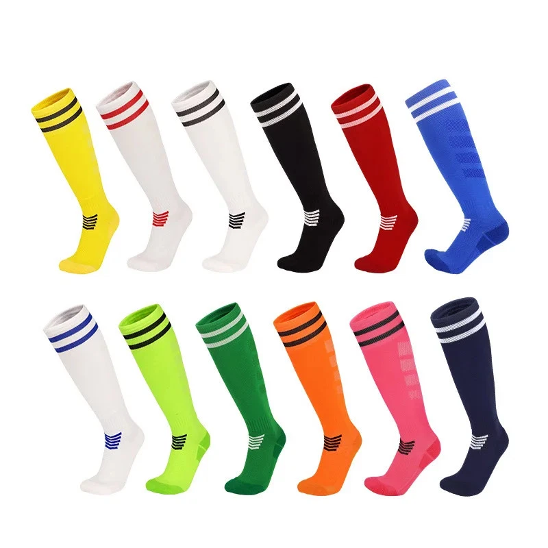 Men Soccer Socks Polyester Breathable Towel Bottom Knee High Football Socks - Image 3 of 4