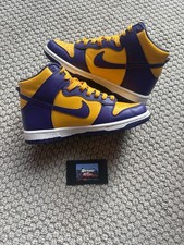 Size 5- Nike Dunk High GS Court Purple Gold Lakers Pre-Owned DZ4454-500