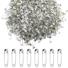 500 Pieces Safety Pins 20mm Small Sewing Pins Metal Mini Safety Pins for Home...