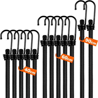 GINKGO 12Er-Pack Expander Mit Haken   Extra Starke Spanngummis, Max. 35 Kg Belas