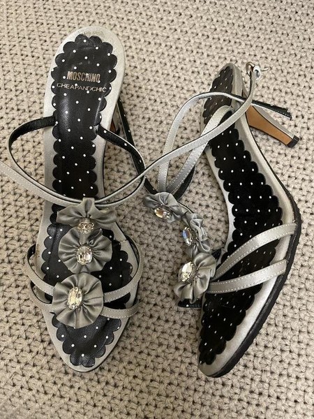Women Moschino Cheap&Chic Heels Silver Textile 37