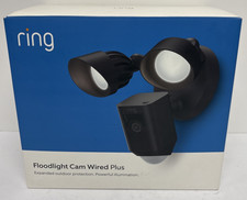 Ring Floodlight Cam Wired Plus Wired Outdoor Smart Security Camera Black 5AT3T2