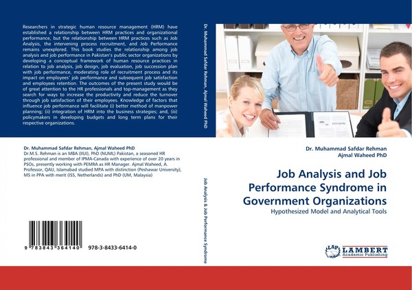 Muhammad Safdar Rehman (U. A.) | Job Analysis And Job Performance Syndrome In...-image