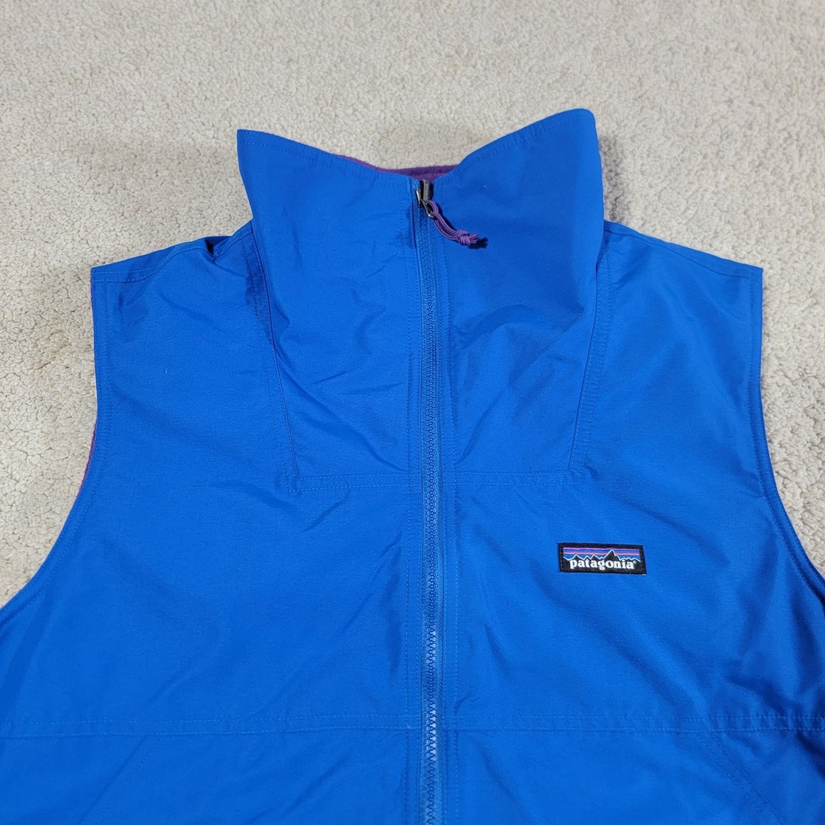 Vintage Patagonia Shelled Synchilla Vest Blue Pockets Fleece