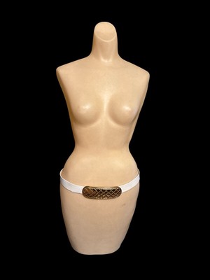 Vintage Gold Plated Accessocraft NYC Huge Gold Matelasse Buckle & Leather Belt Vintage Gold Plated Accessocraft NYC Huge Gold Matelasse  main image 4
