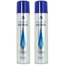 2 Pk Colibri Premium Lighter Butane Refill Fuel 50g 3.04 oz 90ml Canister 9103-2