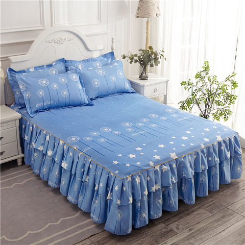 Polycotton Fitted Bed Sheet Floral Printed Bed Skirt Bedspread Dust Ruffle - Picture 4 of 25