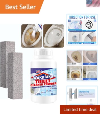 Pumice Stone Toilet Brush - Clean Calcium Buildup & Stains with Ease and Safety