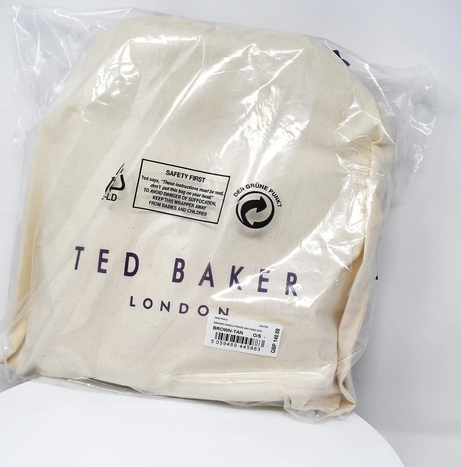 Ted Baker PINYA Geflochten Griff Fransen Mini Hobo-Tasche Brown - Bild 2 von 3