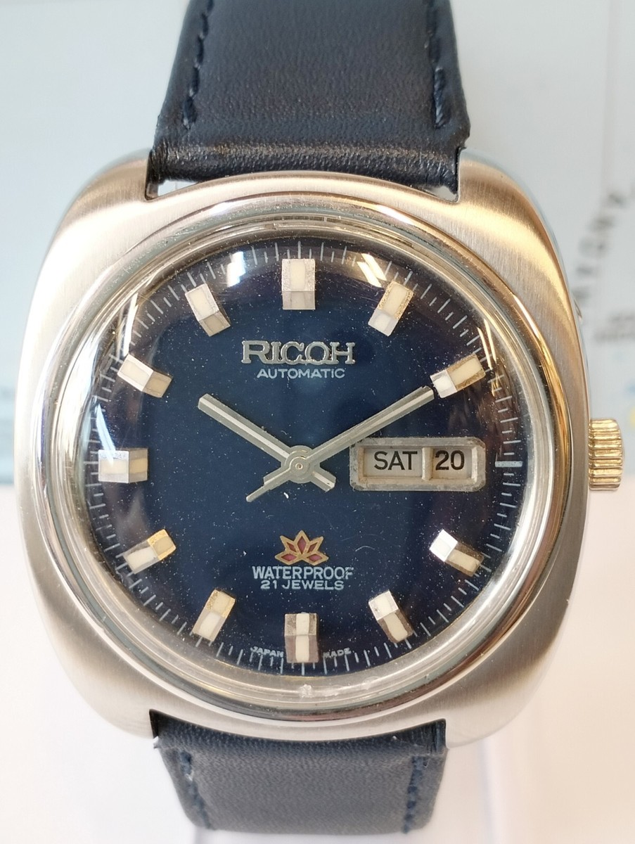 RICOH 21 JEWELS AUTOMATIC BLUE DIAL JAPAN MEN'S FULL WORKING RICOH 21 JEWELS AUTOMATIC BLUE DIAL JAPAN MEN'S FULL WORKING