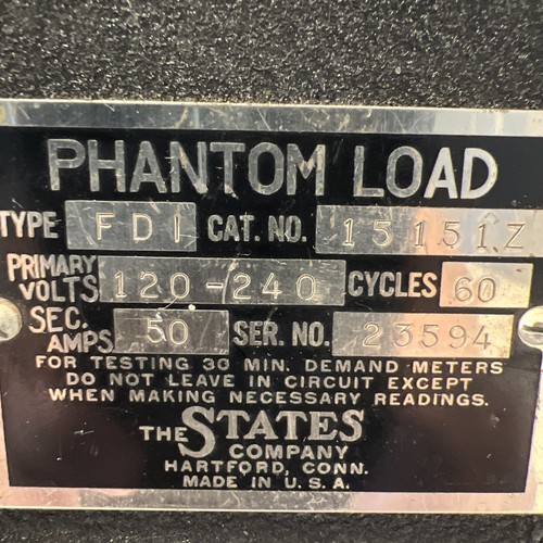 Vintage The States Co. Hartford Conn. Phantom Load TYPE FDI - Picture 4 of 7