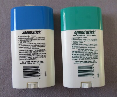 2) NOS Vintage 1980s Speed Stick Anti-Perspira/Deodorant Unscented
