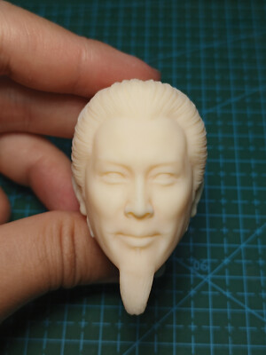 1:12 Zhuge Liang Head Sculpt Carved For 6'' Male Action Figure Body Toys