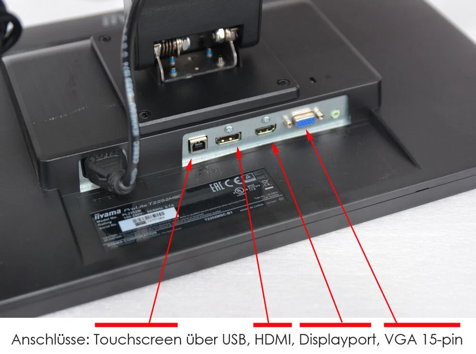IIYAMA PROLITE T2252MSC 22" 55,8cm IPS LED TOUCHSCREEN MONITOR 10-PUNKTE V600-UG - Bild 3 von 4