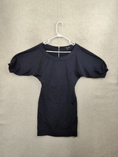 Forever 21 Women Dress Small Blue Poly Blend Short Balloon Sleeve Mini Sheath