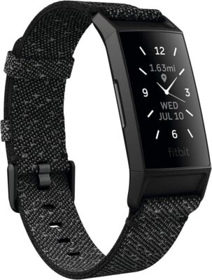 Fitbit Charge 4 Special Edition Woven Band Tracker Granite Reflective/Black