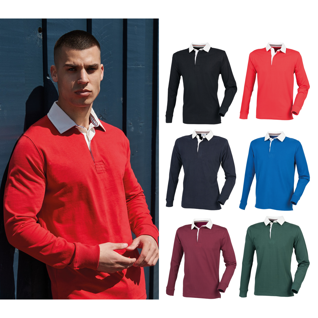 FILA Camicia Rugby Front Row Premium Superfit senza etichette (FR104) T shirt manica lunga