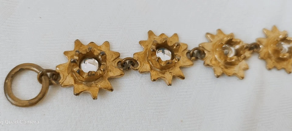 Biche de Bere Armkette Bracelet Moonstone 1980er Vintage Armband art Glasses - Bild 2 von 4