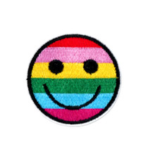 EMOJI - SONRISA CARA ARCO IRIS - Parche bordado para planchar
