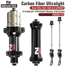 Novatec Carbon Hubs Road Bike Rim Brake 11 Speed 20H 24H Front 2 Rear 4 Bearings